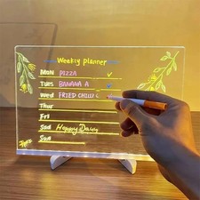 LED Light-Up Acrylic Message Board Erasable USB Drawing Board Birthday Gift Bar