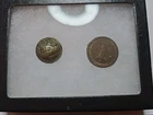 1 Nondug Civil War Eagle Infantry, and 1 dug Confederate I Coat Button