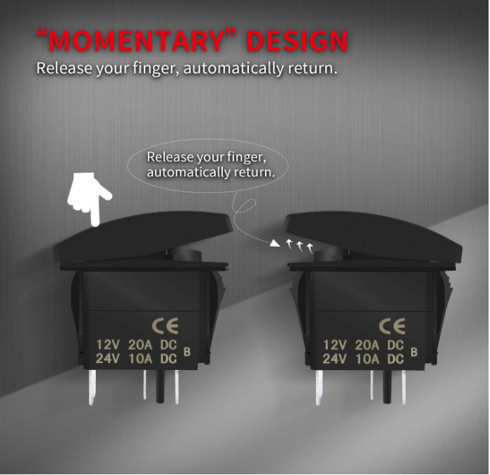 DaierTek 12V Waterproof Horn Rocker Switch, Blue LED for ATV, UTV, Boat, Marine