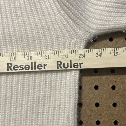 J. Crew Sweater Womens Size XL Off White Pure Cashmere Knit Ribbed Bishop Sleeve - Picture 6 of 8