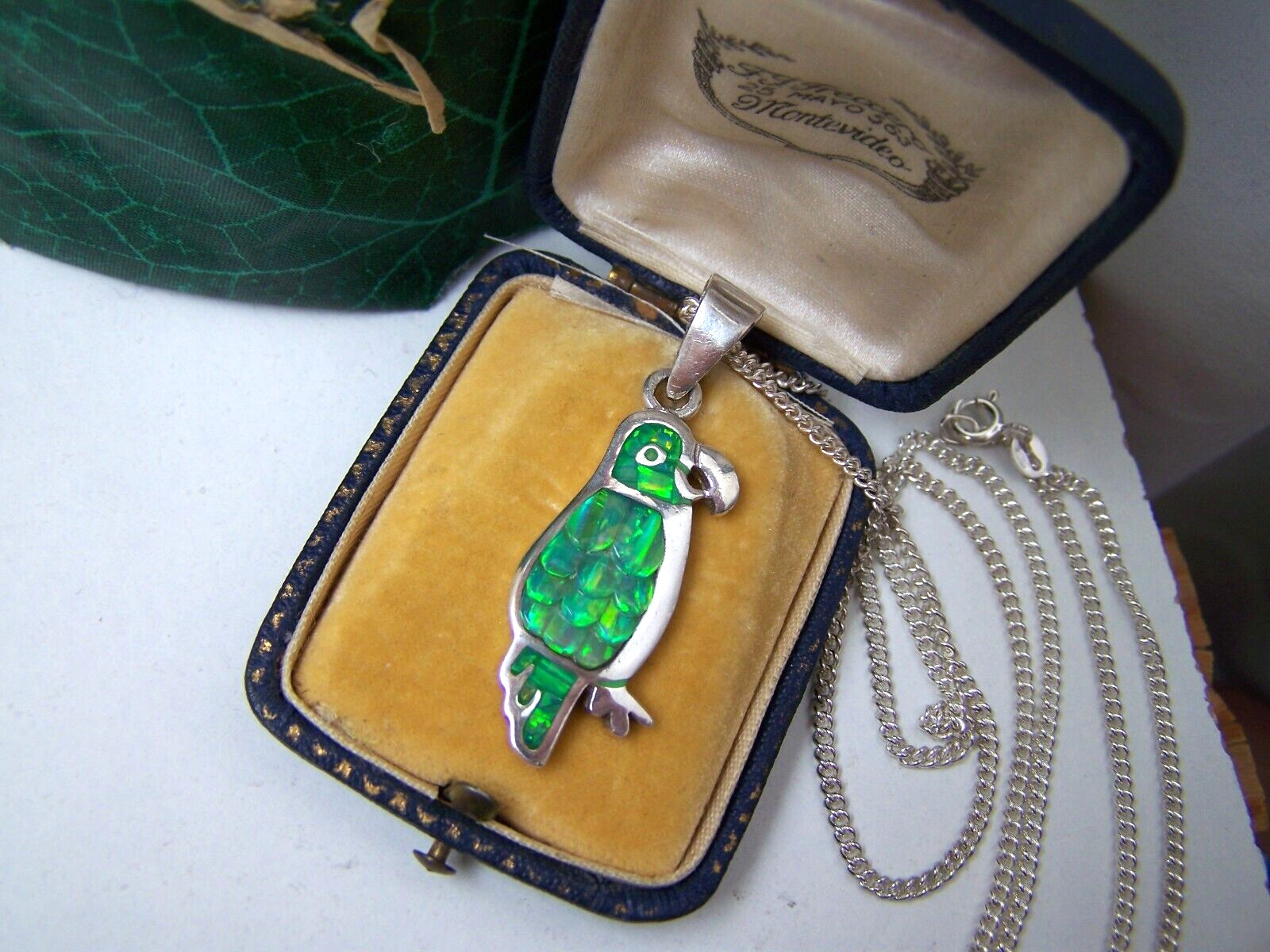 VINTAGE 950 SOLID STERLING SILVER OPAL DOUBLET PA… - image 5