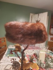 Vintage Women s Mink Fur Brown Pillbox Hat Cap Winter