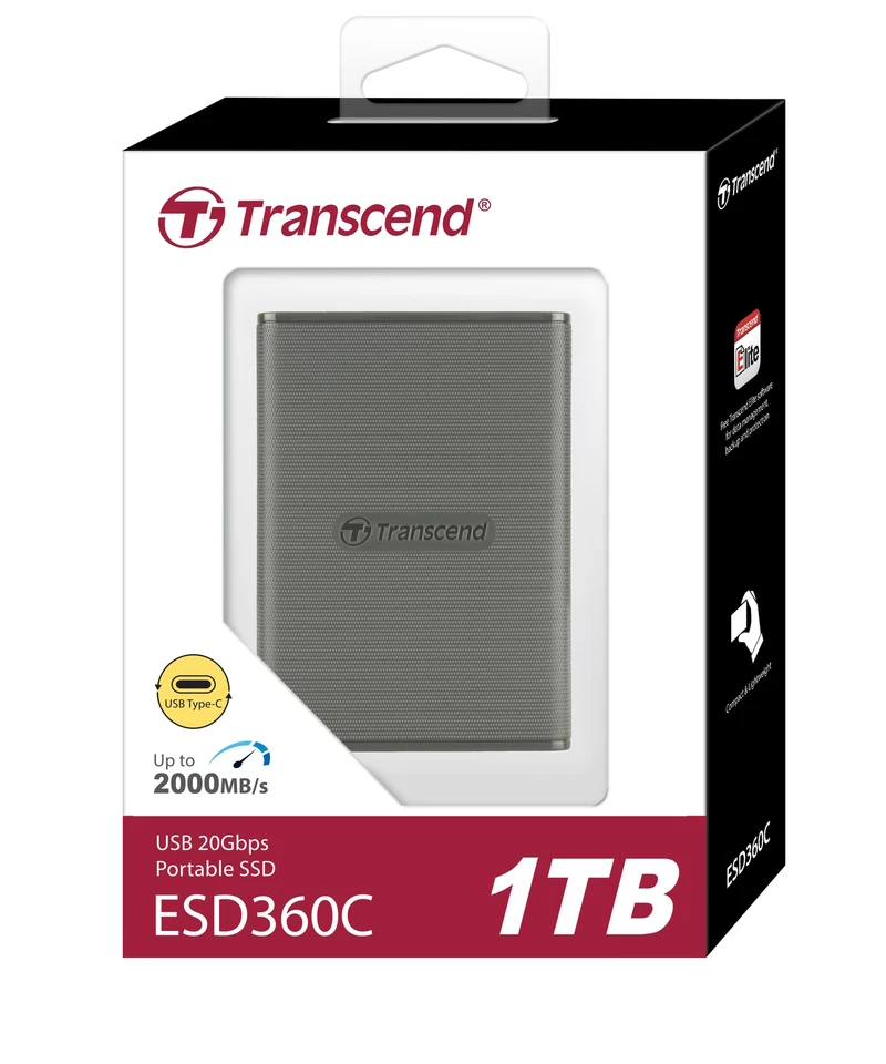 1TB Transcend ESD360C Portable SSD USB Type-A/Type-C Gray - Image 4 of 4