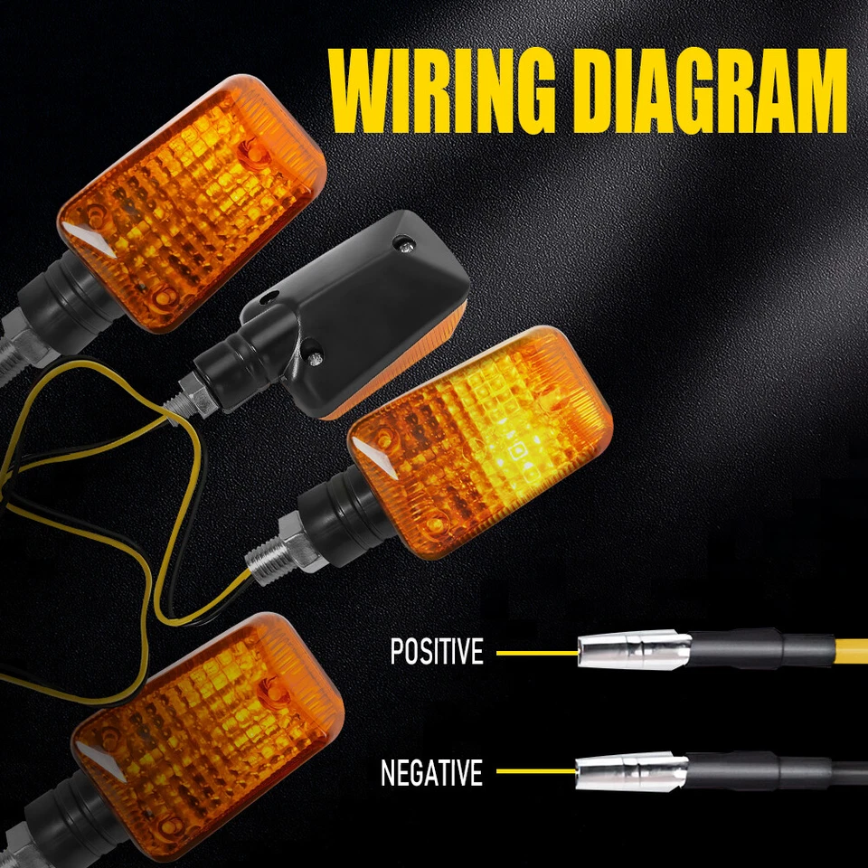 4 PIEZAS Indicador de señal de giro LED para motocicleta luces ámbar universales duraderas Foto 4 de 4