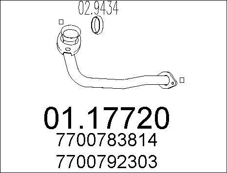 Tuyau d'échappement pour Renault 19 II et 21 Break 1.4 1.7