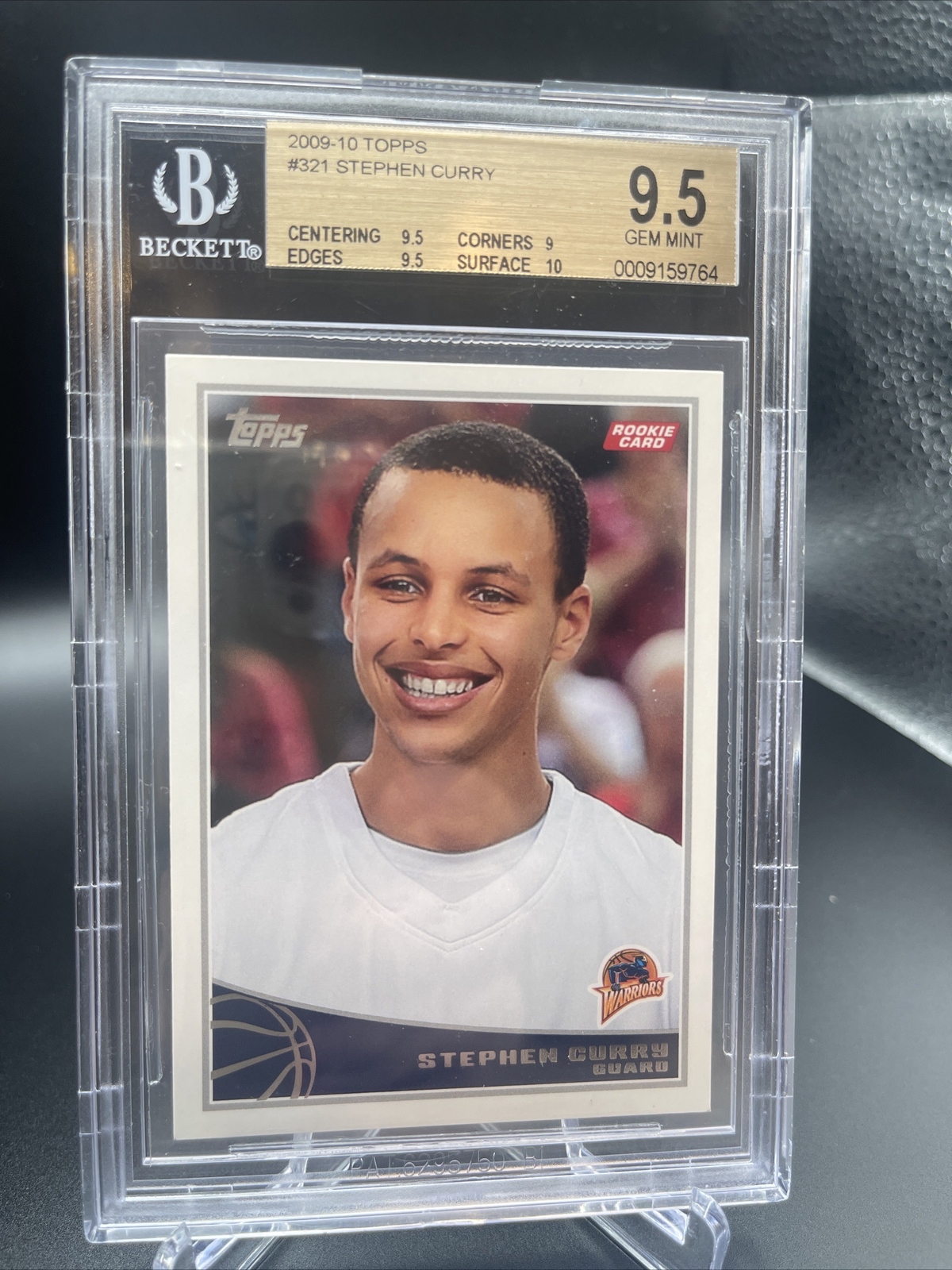 2009-10 Topps #321 Stephen Curry RC BGS GEM MINT 9.5 Centering Warriors