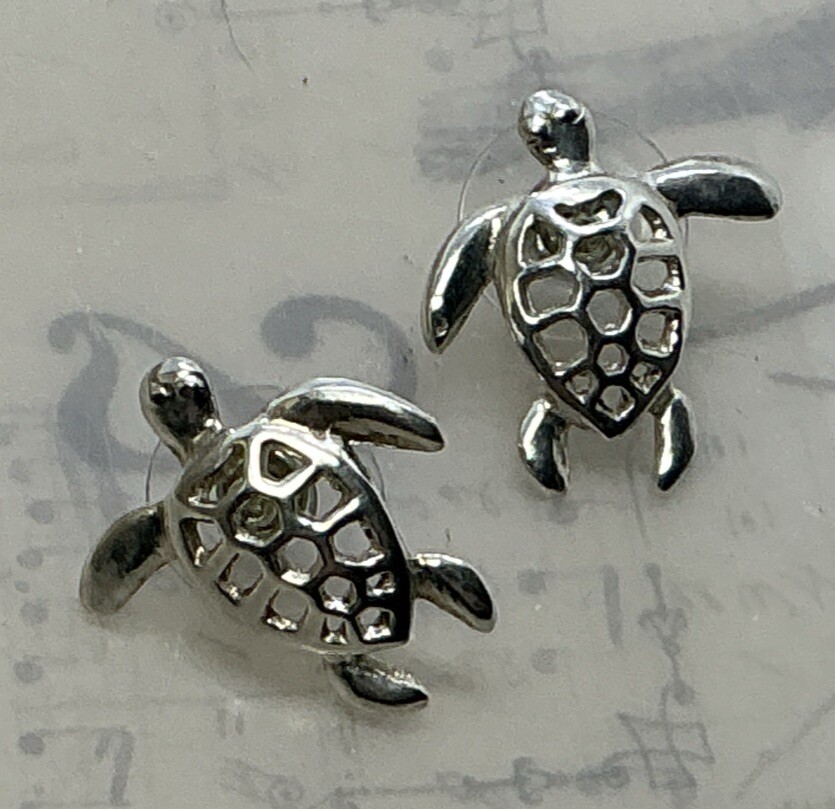 Hawaiian Honu Turtle Open Shell Patterned 925 Ste… - image 7