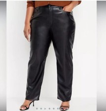 Old Navy High-Waisted OG Loose Faux-Leather Pants size 14