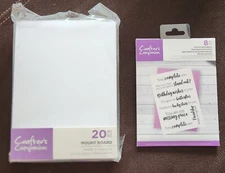 Crafter's Companion 5.75" x 7.75" White Mount Board, 20 pk & 8 Stamps