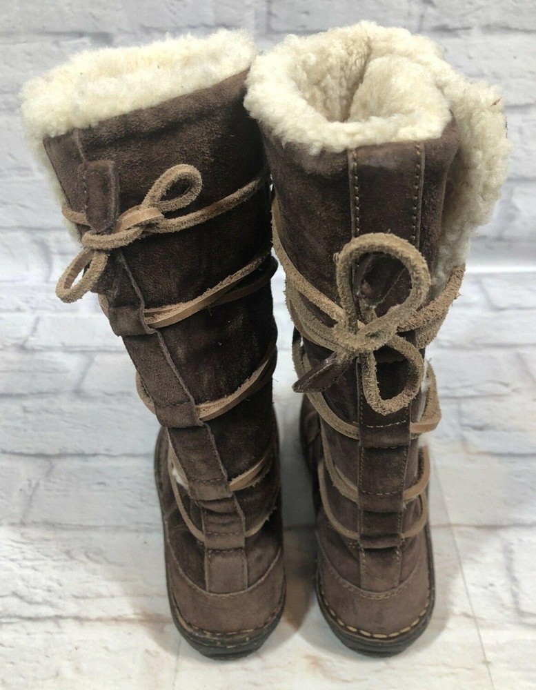 UGG Surfcat 5158 Brown Suede Tall Leather Lace Boots Womens 5 /36 (i3h)