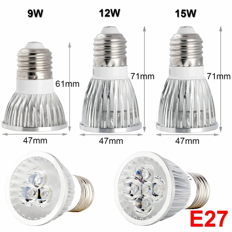 Dimmable Spotlight Bulbs E27 GU10 MR16 E14 12W 9W 85-265V Light Lamps downlight - Image 4 of 4