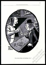 1942 Pepsi Cola Peter Arno bartender cartoon art vintage print ad
