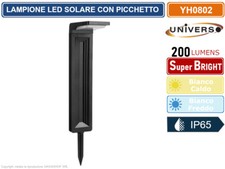 LAMPIONCINO LED DAGIARDINO RICARICABILE 6W CON PANNELLO SOLARE CONPICCHETTO IP65