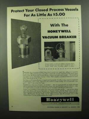 1950 Honeywell Vacuum Breaker Ad - Your Closed Process