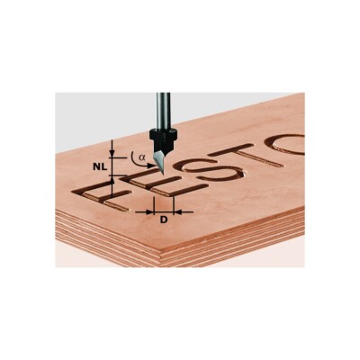 FESTOOL Schriftenfräser Oberfräse Fräser HW 8 mm HW S8 D11/60° 491003