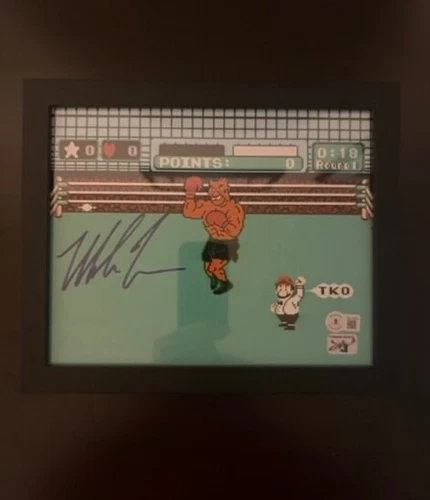 Mike Tyson Punch Out Auto Picture 8x10 With Frame Beckett Authentic