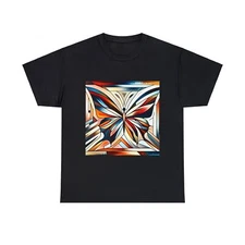 Unisex Adult T Shirt Abstract Geometric Colorful Design Art Butterfly Nature Tee