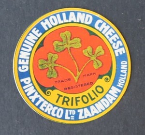 Käseetikett HOLLAND Trifolio Kleeblatt Kleeblatt Käse Etikett 5 cm 2