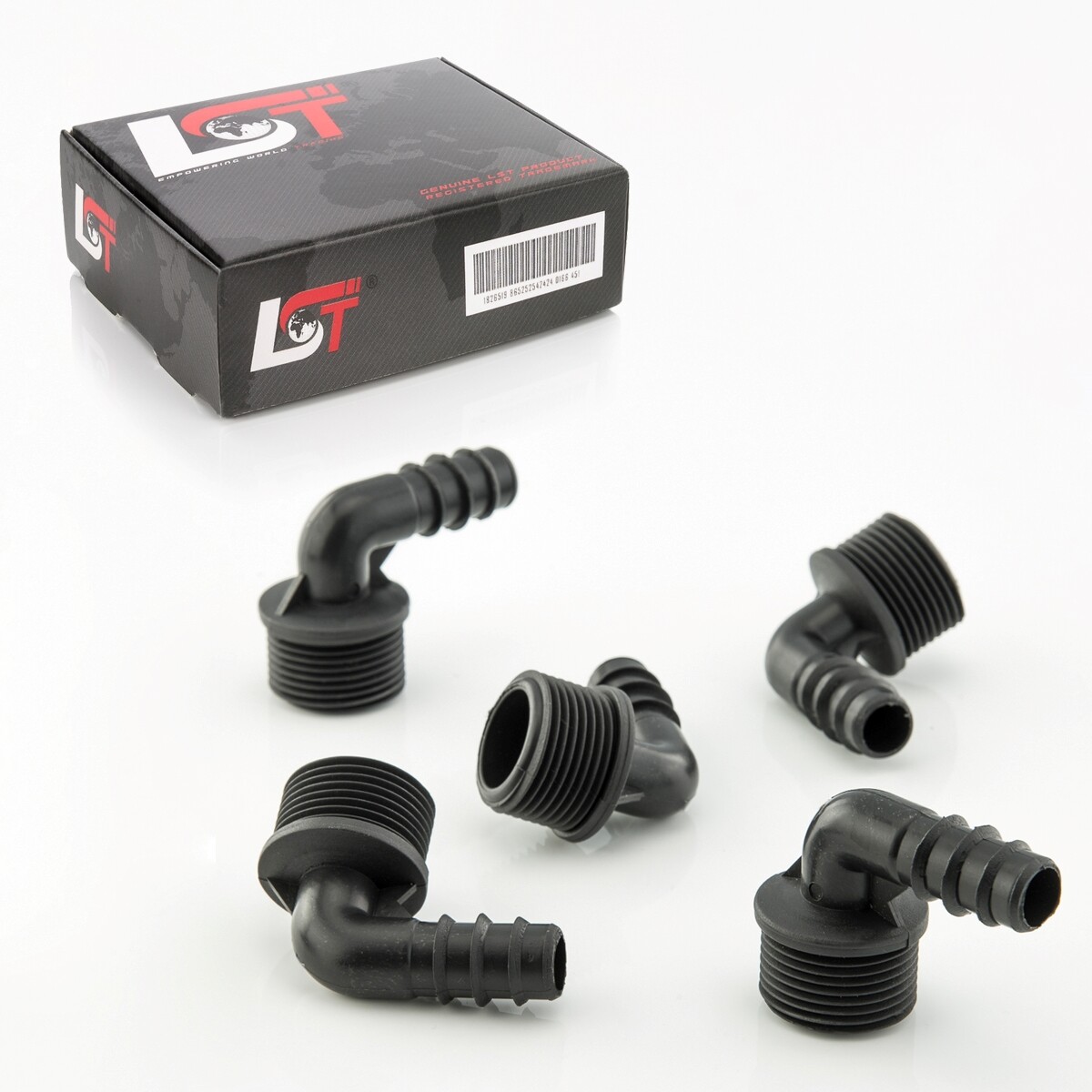 5x Connector L-Piece 90° Angle 16x3/4"" Reducer Irrigation System PE Pipe