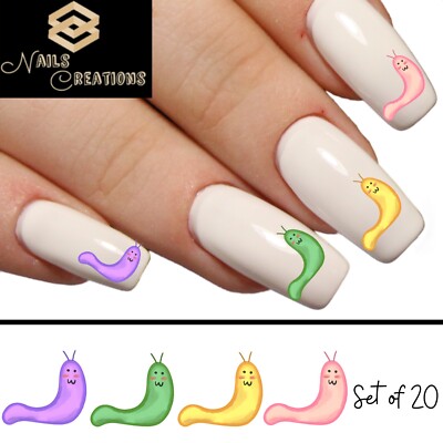 Slug Snail Waterslide Nail Art Stickers Decals Set of 20
