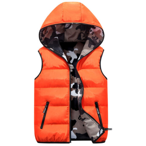 Adults Men Puffer Quilted Hooded Waistcoat Gilet Bubble Jacket Coat Tops Warm - Picture 18 of 30