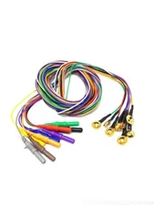 Gold Cup EEG Electrodes Teflon Molded End 72-Inch 10/pk Multi-color 2Pk/Lots