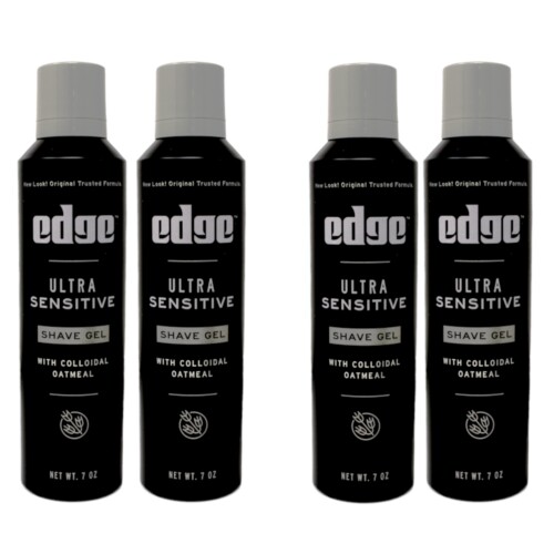 4 Pack Edge Shave Gel, Fragrance Free, Ultra Sensitive, With