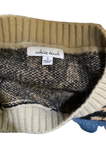 Weißer Birkenpullover Strickpullover Damen S Oversize Leopardenmuster weich warm - Bild 3 von 4