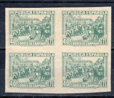 ESPAÑA 1939 EDIFIL NE 50s** CORREO DE CAMPAÑA -MAGNÍFICO BLOQUE DE 4-   