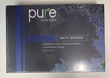 New 1-Box of Pure Men Luxury Bath Bombs 24pcs Handmade Organic 100% Natural