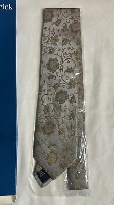 Paul Frederick Necktie New In Box Gray & Gold 100% Silk