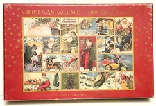 Christmas Collage 1000 Piece Puzzle Old Fashioned Santa Cards Robert Frederick.