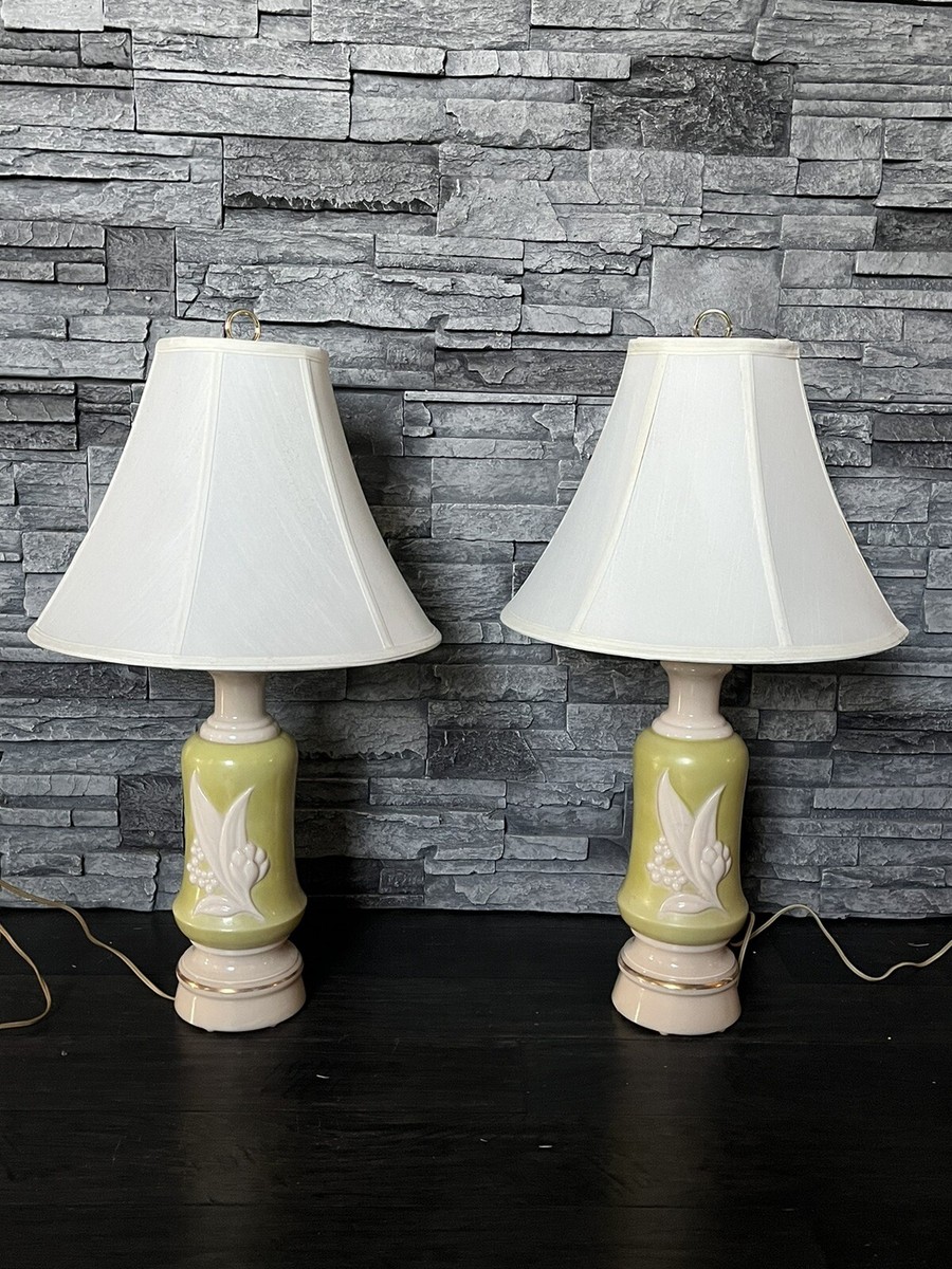 ヴィンテージ LEVITON エッチング クリスタル ガラス ライト デイジー FENTON for L.G. WRIGHT BLUE DAISY & FERN SATIN GLASS VICTORIAN