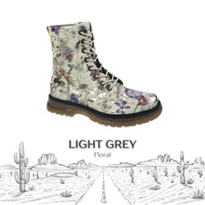 Cipriata Ladies Floral Boots Lace-Up Combat Vintage Festival Womens Shoes Girls