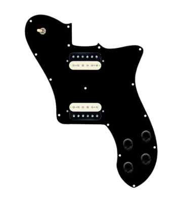 920D 72 Deluxe Tele Loaded Pickguard (Hot) Rough Neck Humbuckers - Black