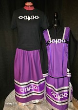 Indigenous Hand Made Unity Set- 2 Ribbon Skirts with matching ribbon Shirt  Tee