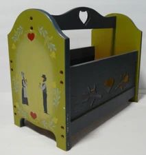 Vintage 1989 Carol Wright Wood Magazine Stand Holder Amish Pennsylvania Dutch