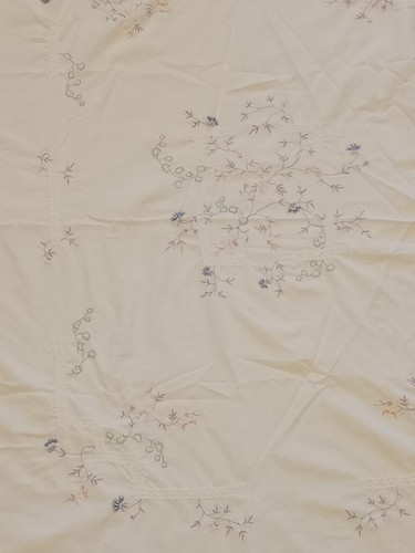 House Of Fraser Floral Embroidered Single Duvet Cover Pillow Case Vintage 1990's - Picture 6 of 24