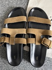 ZARA Khaki Slider Sandals UK Size 8 (41)