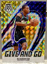 JERSEY # MATCH! 2023-24 Mosaic De'Aaron Fox Yellow 5/99! KINGS & SPURS (1/1)!