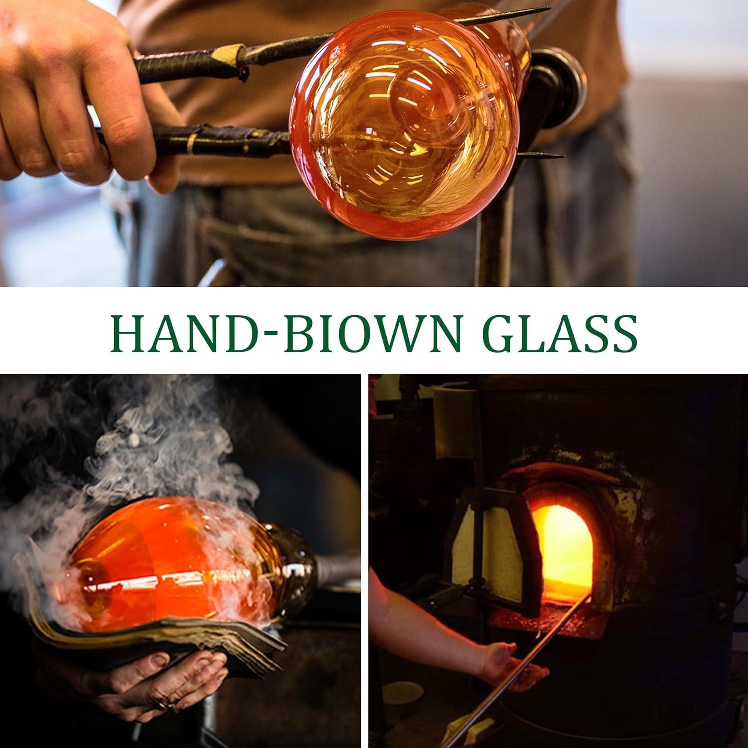 QFkris 6 Pack Hand Blown Glass Ornament for Christmas Tree, 2.3" Hanging... 