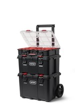 Keter Stack-n-roll 3pc Modular Toolbox System Mobile Resin Tool Storage