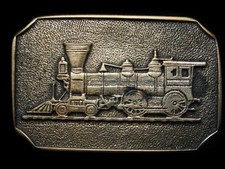 KJ29156 VINTAGE 1978 BTS  LOCOMOTIVE STEAM TRAIN  SOLID BRASS RAILROAD BUCKLE