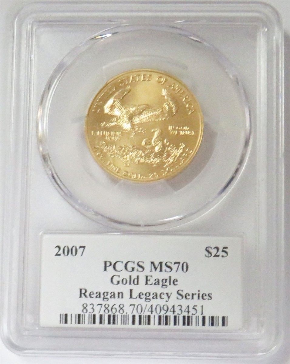 2007 GOLD REAGAN LEGACY $25 AMERICAN EAGLE 1/2oz PCGS MS 70 | eBay