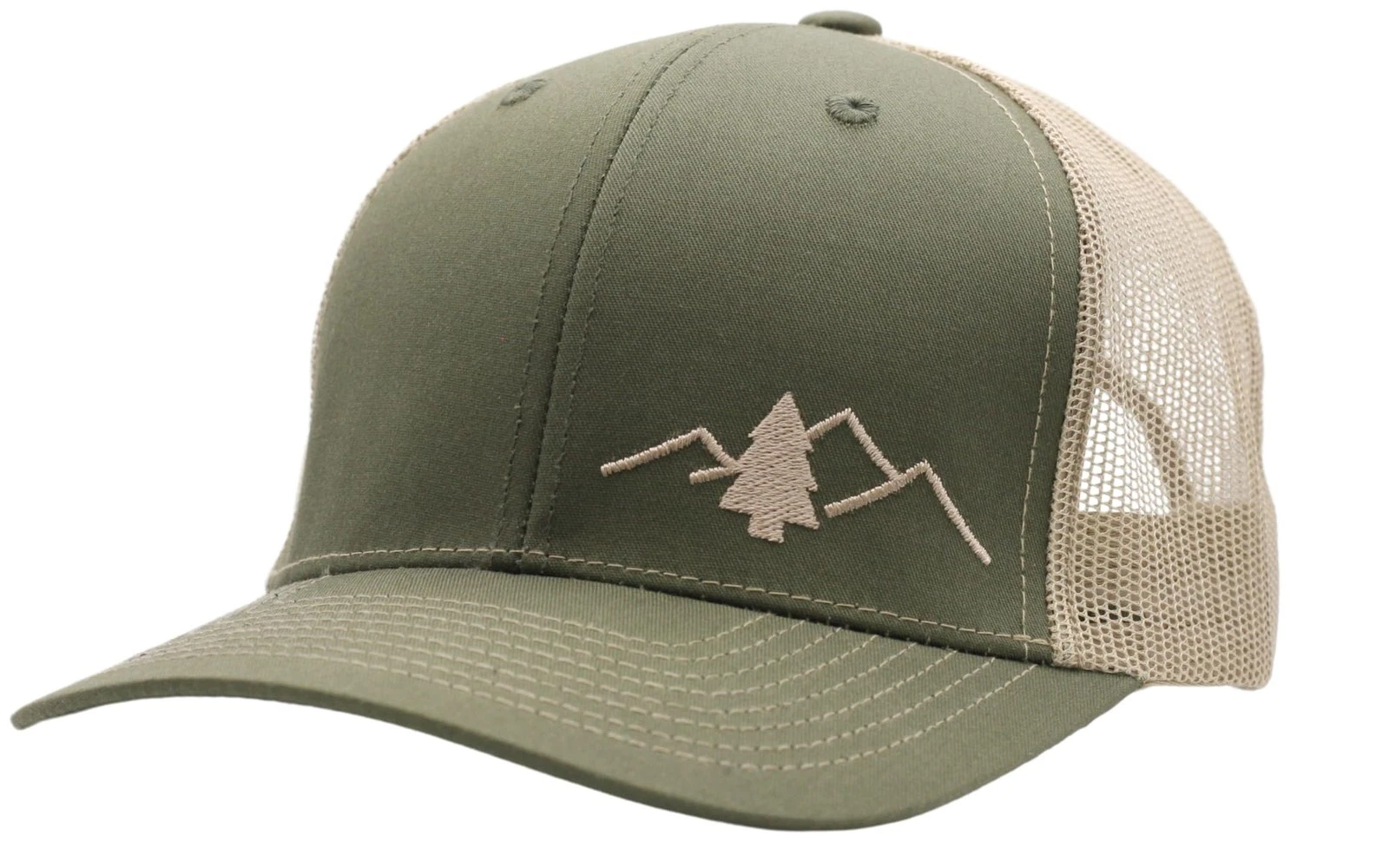 Trucker Hat [ The Great Outdoors: Green/Beige ]