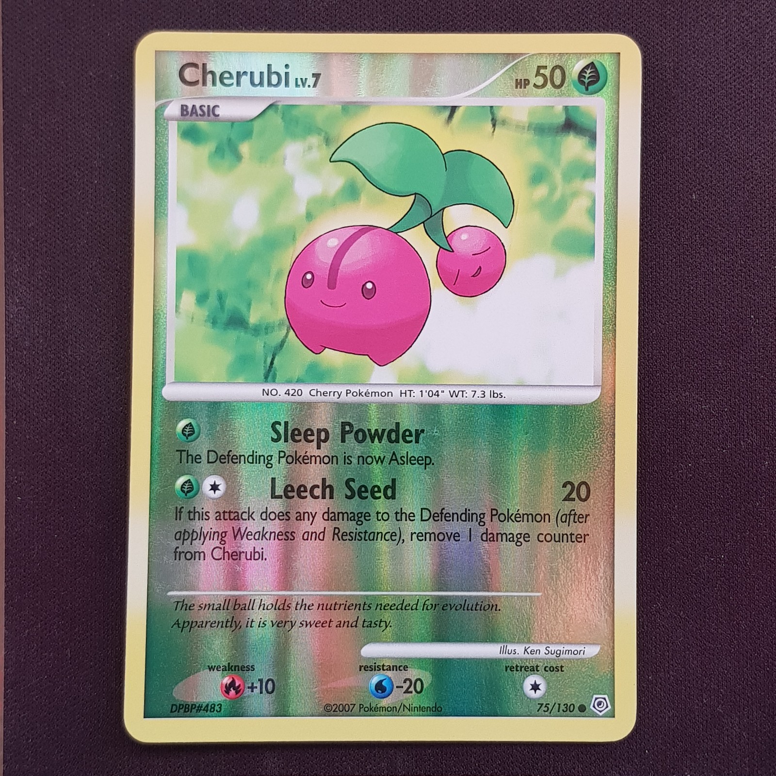 Cherubi 75/130 Reverse HOLO Rare💯MINT💯Diamond & Pearl Pokemon Card TCG