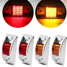 Clearance Lights Truck Trailer RV Curve Sealed Red/Amber Lamp LED Side Marker