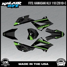 Graphics Kit for Kawasaki KLX110 KLX110R/RL (2010-2024) Fresh Series -Green Shft
