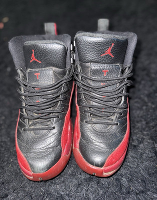 Jordan Air Jordan 12 Black/Red High Top Basketball Sneaker Kids 6Y 153265-002