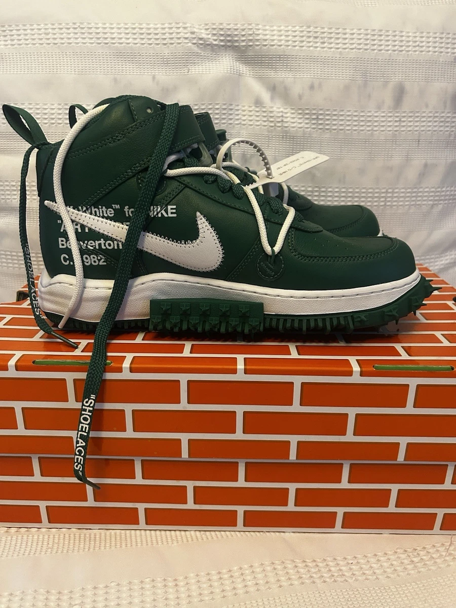 Nike Off-White x Air Force 1 SP Leather Mid Pine Green for Sale